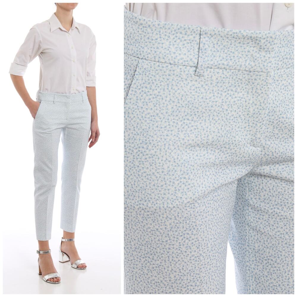 Piazza Sempione Kim Blue Dot Print Pants Size 44 Cotton